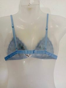 Light Blue Embroidered Bra