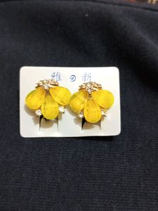 Yellow Flower Studs