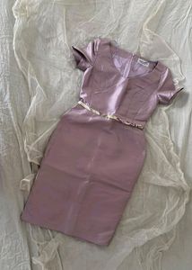Lavender Sleeveless Satin Dress