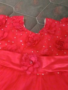 Red Sparkly Flower Girl Dress