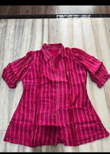 Pink Chanderi Shirt