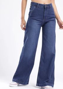 GLITCHEZ Wide Leg Blue Denim Jeans