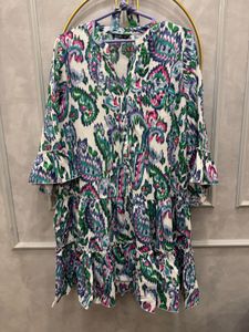 Styli Multi  Flared Printed Feeding Friendly Dress