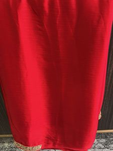 Elegant Red Saree with Sequins border