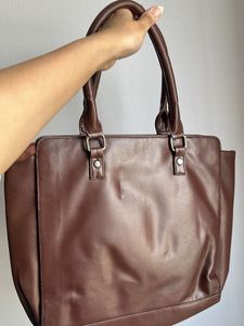 Classic Brown Leather Tote Bag