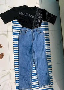 Black T-Shirt with Jeans