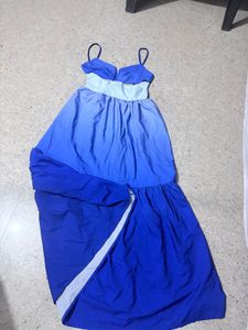 Chic Blue Maxi Dress with Cutout Detail