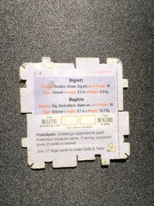 Big babol Pokemon Diglett giga card collectible