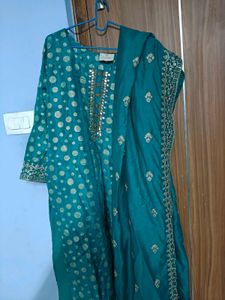 Elegant Teal Kurta with Mirror Work