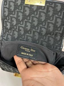 Christian Dior Black Leather Canvas Montaigne