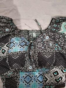 Patchwork Long Sleeve Crop Top