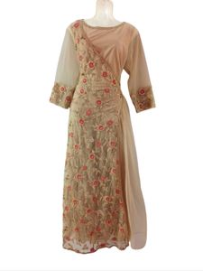 Elegant Beige Embroidered Dress 😍👑