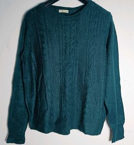 Women's dark Green Cable Knit Sweater