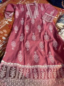 New  Pink white Lace Kurta set