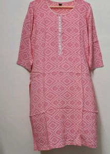 Pink Bandhani Print Kurta