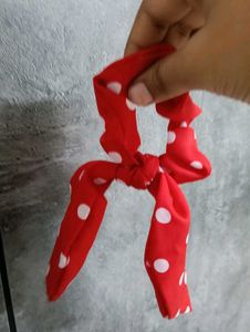 Red Polka Dot Scrunchie
