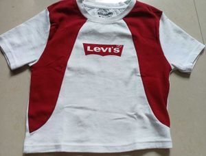 Red &amp; White Casual Crop Tshirt