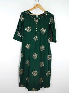 Dark Green Kurta Set(Women's)