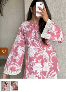 Trendy Pink Bell Sleeves Kurti✨