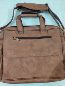 Office Genuine New Leather Bag With 2 Compartment