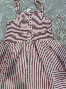 Striped Summer Midi Pink Dress🎀🫶🏻