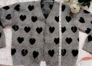 Grey Heart Print Cardigan