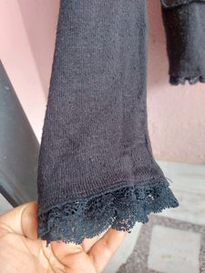 Black Net Woolen Top ❤️