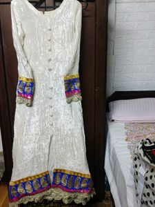 Velvet Off White Aline Frock