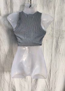 6429. Contrast Patchwork Crop Top