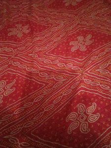 Red Bandhani Print Dress Material