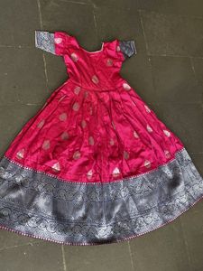 Beautiful Pink Silk Anarkali Gown