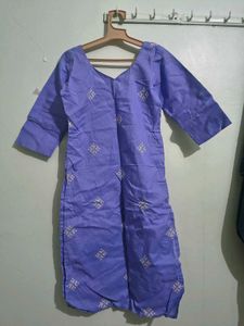 Beautiful Lavender Kurta Set with White Embroidery
