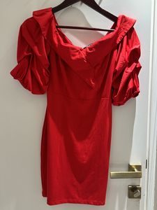 Red Off-the-Shoulder Mini Dress