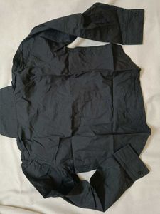 Black shirt with crochet top overlay