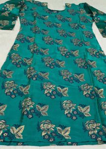 Elegant Teal Green Floral Print Kurti