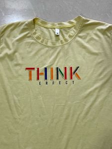 Light Yellow "THINK PERFECT" Graphic Tee