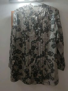 Lace Pattern Button-Down Top