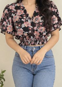 Floral Print Cropped Top