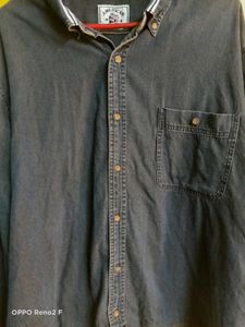 cropped boxy fit denim shirt