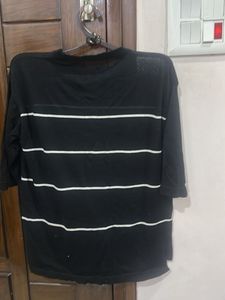 Black Striped Long Sleeve Top