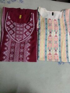 Combo Of 2  Printed Long Crepe Kurtas