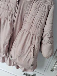 Pink Puffer Coat with Sherpa Hood