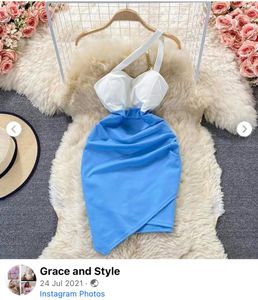 Elegant Two-Tone Mini Dress