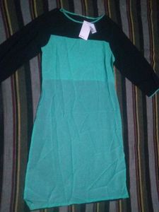 Colorblock 3/4 Sleeve Dress
