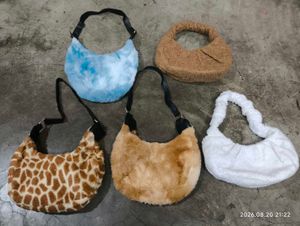 Faux Fur Giraffe Print Crossbody Bag