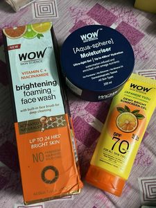 WOW Skin Face Wash & Moisturis& suns