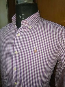 Purple Gingham Button-Down Shirt