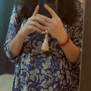 blue floral printed kurta