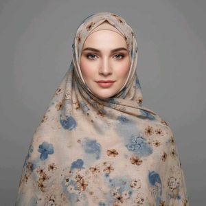 Floral Print  Scarf tussle fabric