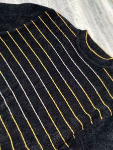 Striped Black Knit Sweater